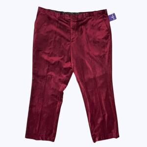 Blu Martini NEW Burgundy Red Velvet Pants Men's 50W Big & Tall Holiday Christmas